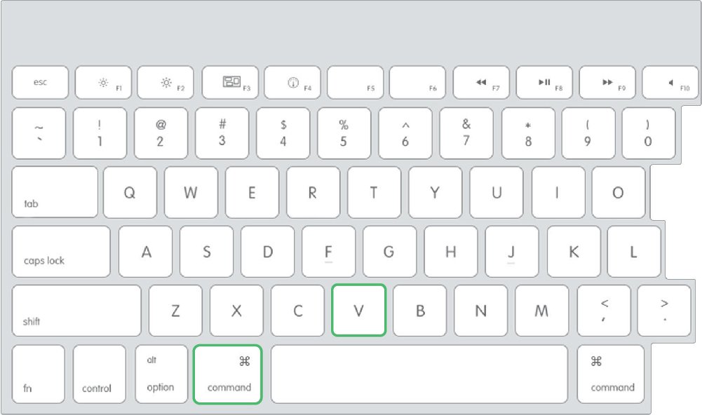 Kopiere på Mac med tastatursnarvei